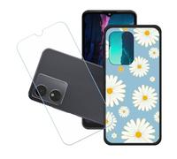 GYDQQKJ Funda para HMD Aura 2 + Protector de Pantalla Protectora Vidrio Cristal Film Templado, Negro Suave TPU Silicona Cover Carcasa Caso Case para (6.52") - LH101