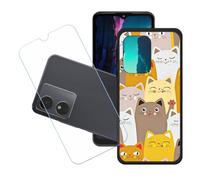 GYDQQKJ Funda para HMD Aura 2 + Protector de Pantalla Protectora Vidrio Cristal Film Templado, Negro Suave TPU Silicona Cover Carcasa Caso Case para (6.52") - LH77