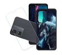 GYDQQKJ Funda para HMD Aura 2 + Protector de Pantalla Protectora Vidrio Cristal Film Templado, Negro Suave TPU Silicona Cover Carcasa Caso Case para (6.52") - LH54