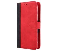 GYDQQKJ Funda para HMD Pulse Plus (6.56 "), Carcasa Leather Tapa Bumper Caso PU Soporte Cartera Case Flip Cuero Wallet Cover, para Rojo -FG