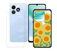 GYDQQKJ Funda para Honor Play 10A + Protector de Pantalla Protectora Vidrio Cristal Film Templado, Negro Suave TPU Silicona Cover Carcasa Caso Case para (6.74") - LH91