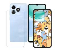 GYDQQKJ Funda para Honor X5C Plus + Protector de Pantalla Protectora Vidrio Cristal Film Templado, Negro Suave TPU Silicona Cover Carcasa Caso Case para (6.74") - LH74