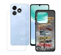 GYDQQKJ Funda para Honor X5C Plus + Protector de Pantalla Protectora Vidrio Cristal Film Templado, Negro Suave TPU Silicona Cover Carcasa Caso Case para (6.74") - LH100