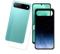 GYDQQKJ Funda para Infinix Hot 60i 5G + Protector de Pantalla Protectora Vidrio Cristal Film Templado, Negro Suave TPU Silicona Cover Carcasa Caso Case para (6.75") - LH46