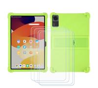 GYDQQKJ Funda para Lenovo Yoga Tab 11 2025 / TB710FU (11.1") [4 Piezas] Protector de Pantalla Protectora Vidrio Cristal Film Templado, Verde Suave TPU Silicona Cover Carcasa Caso Case para - Verde