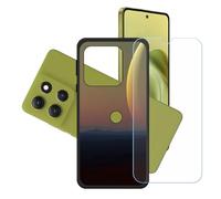 GYDQQKJ Funda para Motorola Moto G100 Pro + Protector de Pantalla Protectora Vidrio Cristal Film Templado, Negro Suave TPU Silicona Cover Carcasa Caso Case para (6.67") - LH27