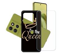 GYDQQKJ Funda para Motorola Moto G100 Pro + Protector de Pantalla Protectora Vidrio Cristal Film Templado, Negro Suave TPU Silicona Cover Carcasa Caso Case para (6.67") - LH26