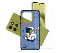 GYDQQKJ Funda para Motorola Moto G100 Pro + Protector de Pantalla Protectora Vidrio Cristal Film Templado, Negro Suave TPU Silicona Cover Carcasa Caso Case para (6.67") - LH69