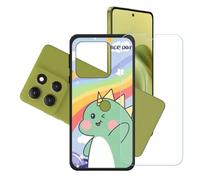 GYDQQKJ Funda para Motorola Moto G100 Pro + Protector de Pantalla Protectora Vidrio Cristal Film Templado, Negro Suave TPU Silicona Cover Carcasa Caso Case para (6.67") - LH25
