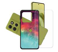 GYDQQKJ Funda para Motorola Moto G100 Pro + Protector de Pantalla Protectora Vidrio Cristal Film Templado, Negro Suave TPU Silicona Cover Carcasa Caso Case para (6.67") - LH45