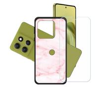 GYDQQKJ Funda para Motorola Moto G100 Pro + Protector de Pantalla Protectora Vidrio Cristal Film Templado, Negro Suave TPU Silicona Cover Carcasa Caso Case para (6.67") - LH16