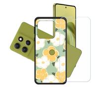 GYDQQKJ Funda para Motorola Moto G100 Pro + Protector de Pantalla Protectora Vidrio Cristal Film Templado, Negro Suave TPU Silicona Cover Carcasa Caso Case para (6.67") - LH89