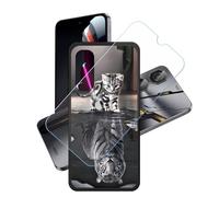 GYDQQKJ Funda para Nubia Neo 2 5G + Protector de Pantalla Protectora Vidrio Cristal Film Templado, Negro Suave TPU Silicona Cover Carcasa Caso Case para (6.72") - LH53