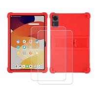 GYDQQKJ Funda para OnePlus Pad 3 (13.20") [2 Piezas] Protector de Pantalla Protectora Vidrio Cristal Film Templado, Rojo Suave TPU Silicona Cover Carcasa Caso Case para - Rojo