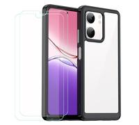 GYDQQKJ Funda para OPPO A5X 4G + 2 Piezas Vidrio Protector de Pantalla Cristal Templado Film, Negro Suave TPU Silicona Cover Carcasa Caso Case para OPPO A5X 4G (6.67") - Negro
