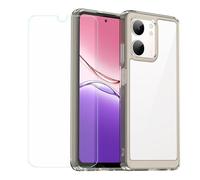 GYDQQKJ Funda para OPPO A5X 5G + Vidrio Protector de Pantalla Cristal Templado Film, Negro Translúcido Suave TPU Silicona Cover Carcasa Caso Case para OPPO A5X 5G (6.67")