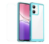 GYDQQKJ Funda para OPPO A5X 5G + Vidrio Protector de Pantalla Cristal Templado Film, Translúcido Azul Suave TPU Silicona Cover Carcasa Caso Case para OPPO A5X 5G (6.67")