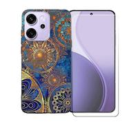 GYDQQKJ Funda para OPPO Reno 14F 5G + Protector de Pantalla Protectora Vidrio Cristal Film Templado, Negro Suave TPU Silicona Cover Carcasa Caso Case para (6.67") - BST10