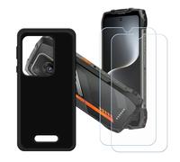 GYDQQKJ Funda para Oscal Pilot 3 + 2 Piezas Vidrio Protector de Pantalla Cristal Templado Film, Negro Suave TPU Silicona Cover Carcasa Caso Case para (6.78")