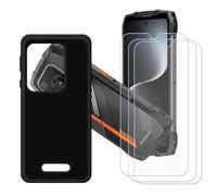 GYDQQKJ Funda para Oscal Pilot 3 + 3 Piezas Vidrio Protector de Pantalla Cristal Templado Film, Negro Suave TPU Silicona Cover Carcasa Caso Case para (6.78")