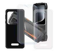 GYDQQKJ Funda para Oscal Pilot 3 + 3 Piezas Vidrio Protector de Pantalla Cristal Templado Film, Transparente + Negro Suave TPU Silicona Cover Carcasa Caso Case para (6.78")