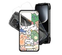 GYDQQKJ Funda para Oscal Pilot 3 + Protector de Pantalla Protectora Vidrio Cristal Film Templado, Negro Suave TPU Silicona Cover Carcasa Caso Case para (6.78") - LH72