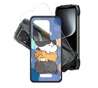 GYDQQKJ Funda para Oscal Pilot 3 + Protector de Pantalla Protectora Vidrio Cristal Film Templado, Negro Suave TPU Silicona Cover Carcasa Caso Case para (6.78") - LH66