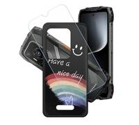GYDQQKJ Funda para Oscal Pilot 3 + Protector de Pantalla Protectora Vidrio Cristal Film Templado, Negro Suave TPU Silicona Cover Carcasa Caso Case para (6.78") - LH60