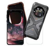 GYDQQKJ Funda para Oscal Tank 1 + Protector de Pantalla Protectora Vidrio Cristal Film Templado, Negro Suave TPU Silicona Cover Carcasa Caso Case para (6.78") - LH55