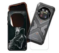 GYDQQKJ Funda para Oscal Tank 1 + Protector de Pantalla Protectora Vidrio Cristal Film Templado, Negro Suave TPU Silicona Cover Carcasa Caso Case para (6.78") - LH58