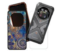 GYDQQKJ Funda para Oscal Tank 1 + Protector de Pantalla Protectora Vidrio Cristal Film Templado, Negro Suave TPU Silicona Cover Carcasa Caso Case para (6.78") - LH15