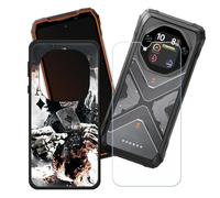 GYDQQKJ Funda para Oscal Tank 1 + Protector de Pantalla Protectora Vidrio Cristal Film Templado, Negro Suave TPU Silicona Cover Carcasa Caso Case para (6.78") - LH7