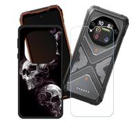 GYDQQKJ Funda para Oscal Tank 1 + Protector de Pantalla Protectora Vidrio Cristal Film Templado, Negro Suave TPU Silicona Cover Carcasa Caso Case para (6.78") - LH56