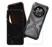 GYDQQKJ Funda para Oscal Tank 1 + Protector de Pantalla Protectora Vidrio Cristal Film Templado, Negro Suave TPU Silicona Cover Carcasa Caso Case para (6.78") - LH32