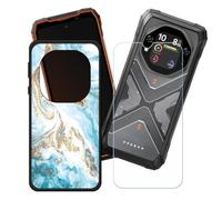 GYDQQKJ Funda para Oscal Tank 1 + Protector de Pantalla Protectora Vidrio Cristal Film Templado, Negro Suave TPU Silicona Cover Carcasa Caso Case para (6.78") - LH33