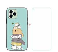 GYDQQKJ Funda para Oukitel C21 Pro + Protector de Pantalla Protectora Vidrio Cristal Film Templado, DQG Negro Suave TPU Silicona Cover Carcasa Caso Case para (6.39") - LLM39