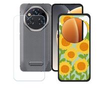 GYDQQKJ Funda para Oukitel WP210 + Protector de Pantalla Protectora Vidrio Cristal Film Templado, Negro Suave TPU Silicona Cover Carcasa Caso Case para (6.70") - LH91