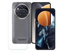 GYDQQKJ Funda para Oukitel WP210 + Protector de Pantalla Protectora Vidrio Cristal Film Templado, Negro Suave TPU Silicona Cover Carcasa Caso Case para (6.70") - LH54