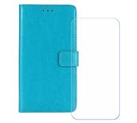 GYDQQKJ Funda para Oukitel WP300 5G 6.80 Pulgadas, [ Protector de Pantalla Vidrio Templado] + Leather Carcasa Tapa Bumper PU Caso Case Flip Cuero Wallet Cover Cielo Azul