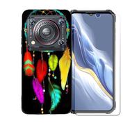 GYDQQKJ Funda para Oukitel WP36 Pro + Protector de Pantalla Protectora Vidrio Cristal Film Templado, Negro Suave TPU Silicona Cover Carcasa Caso Case para (6.52") - BST2