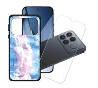 GYDQQKJ Funda para Poco F8 Ultra + Protector de Pantalla Protectora Vidrio Cristal Film Templado, Negro Suave TPU Silicona Cover Carcasa Caso Case para (6.90") - LH34