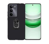 GYDQQKJ Funda para Realme C73 5G (6.67"), Carcasa Shell Negro Flexible Ultra Soft Slim Suave TPU Silicona Cover Gel Tapa Caso Case para Realme C73 5G (Negro Anillo Soporte)