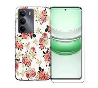 GYDQQKJ Funda para Realme C73 5G + Protector de Pantalla Protectora Vidrio Cristal Film Templado, Negro Suave TPU Silicona Cover Carcasa Caso Case para (6.67") - LLM1