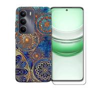 GYDQQKJ Funda para Realme C73 5G + Protector de Pantalla Protectora Vidrio Cristal Film Templado, Negro Suave TPU Silicona Cover Carcasa Caso Case para (6.67") - LLM11