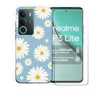 GYDQQKJ Funda para Realme P3 Lite 4G + Protector de Pantalla Protectora Vidrio Cristal Film Templado, Negro Suave TPU Silicona Cover Carcasa Caso Case para (6.67") - BST20