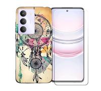 GYDQQKJ Funda para Realme P3 Lite 5G + Protector de Pantalla Protectora Vidrio Cristal Film Templado, Negro Suave TPU Silicona Cover Carcasa Caso Case para (6.67") - LLM10