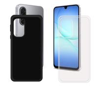 GYDQQKJ Funda para Samsung Galaxy A17 5G, Transparente + Negro Flexible Carcasa Shell Ultra Slim Suave TPU Silicona Cover Gel Tapa Caso Case para (6.70")