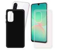 GYDQQKJ Funda para Samsung Galaxy A17, Transparente + Negro Flexible Carcasa Shell Ultra Slim Suave TPU Silicona Cover Gel Tapa Caso Case para (6.78")