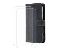 GYDQQKJ Funda para SPC Discovery SE (6.50"), [2X Protector de Pantalla Vidrio Templado] + Leather Carcasa Tapa Bumper PU Caso Soporte Cartera Case Flip Cuero Wallet Cover, para Negro -FG