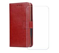 GYDQQKJ Funda para SPC Discovery SE (6.50"), [Protector de Pantalla Vidrio Templado] + Leather Carcasa Tapa Bumper PU Caso Soporte Cartera Case Flip Cuero Wallet Cover, para Marrón -SXT
